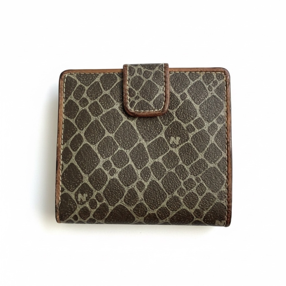 Nina Ricci Brown and Gray Patterned Leather Wallet
